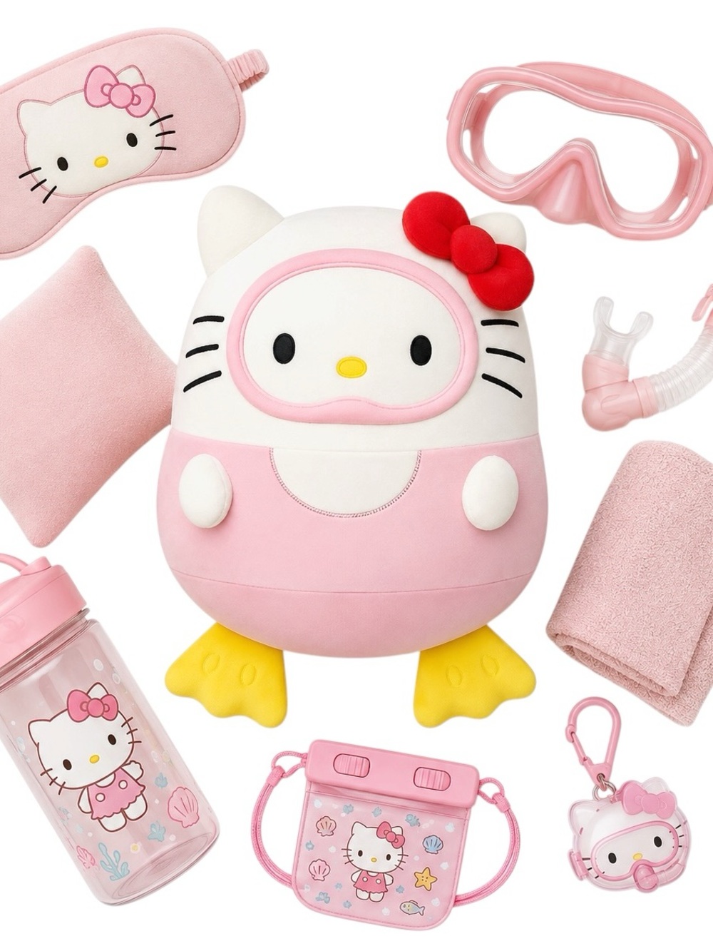Squishmallows Hello Kitty Scuba Diver 24” Jumbo Plush Sanrio Kellytoy Rare GUC